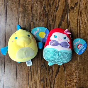 Original Squishmallows x Disney: The Little Mermaid 5” Ariel and Flounder - NWT!